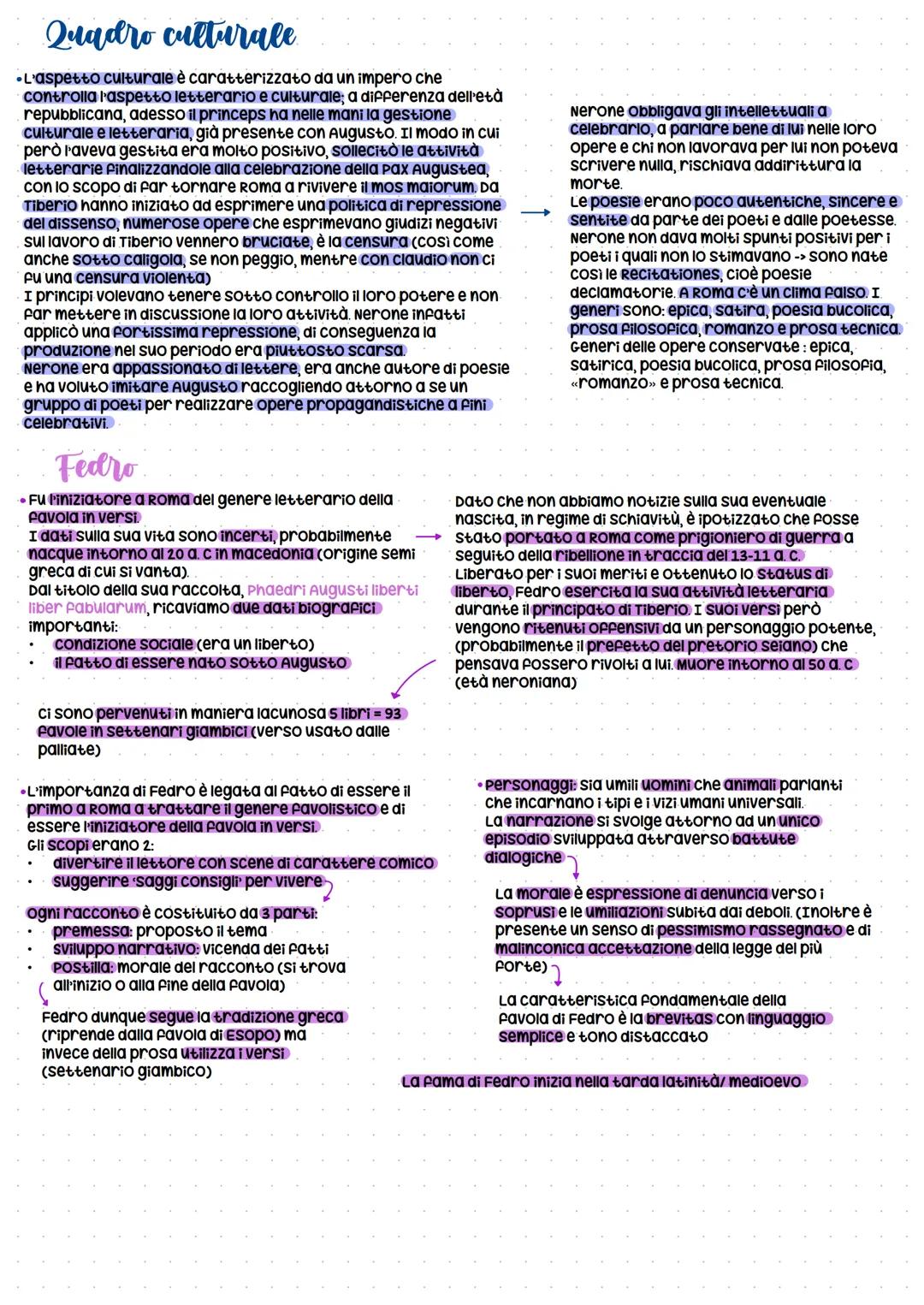 Quadro Storico
Dalla repubblica all'impero
•Il periodo repubblicano era stato molto felice
per gli intellettuali (la letteratura serviva per