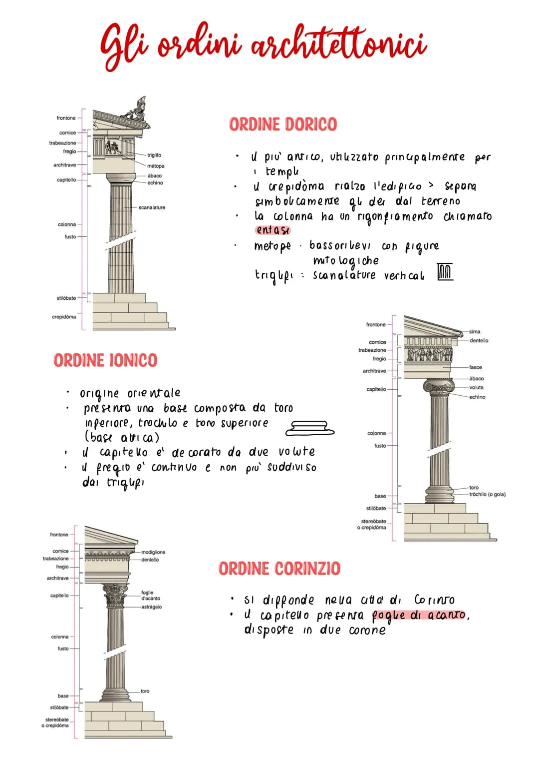 frontone
comice-
trabeazione
fregio-
architrave
capitello
colonna
fusto
stilobate
crepidóma
1
frontone -
cornice
trabeazione
fregio
ORDINE I