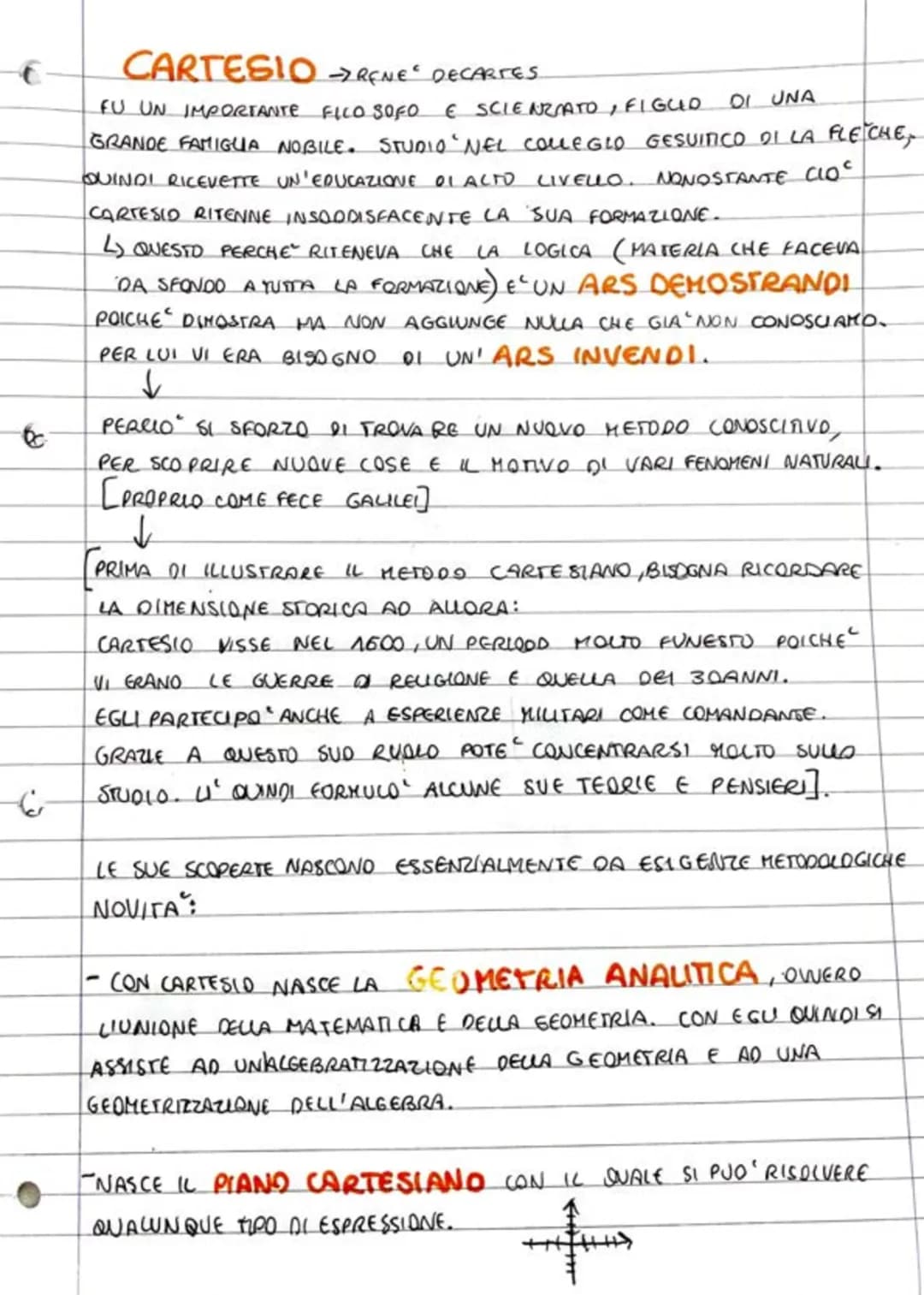 Appunti Cartesio (Filosofia)