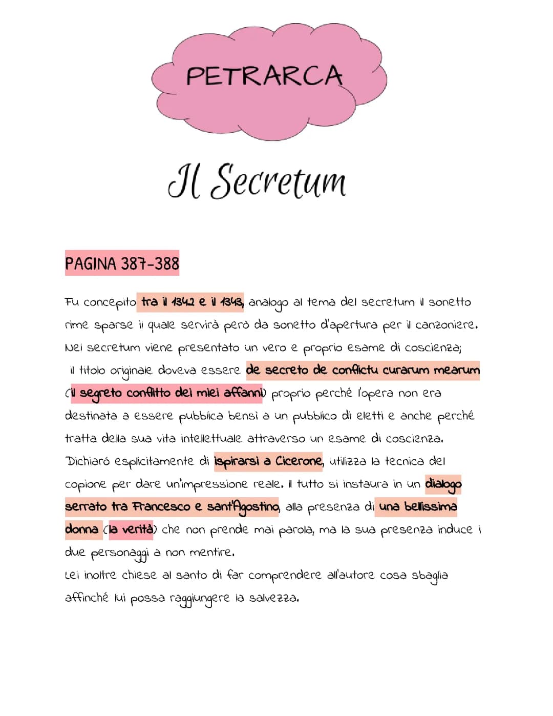 PETRARCA: Il Secretum 