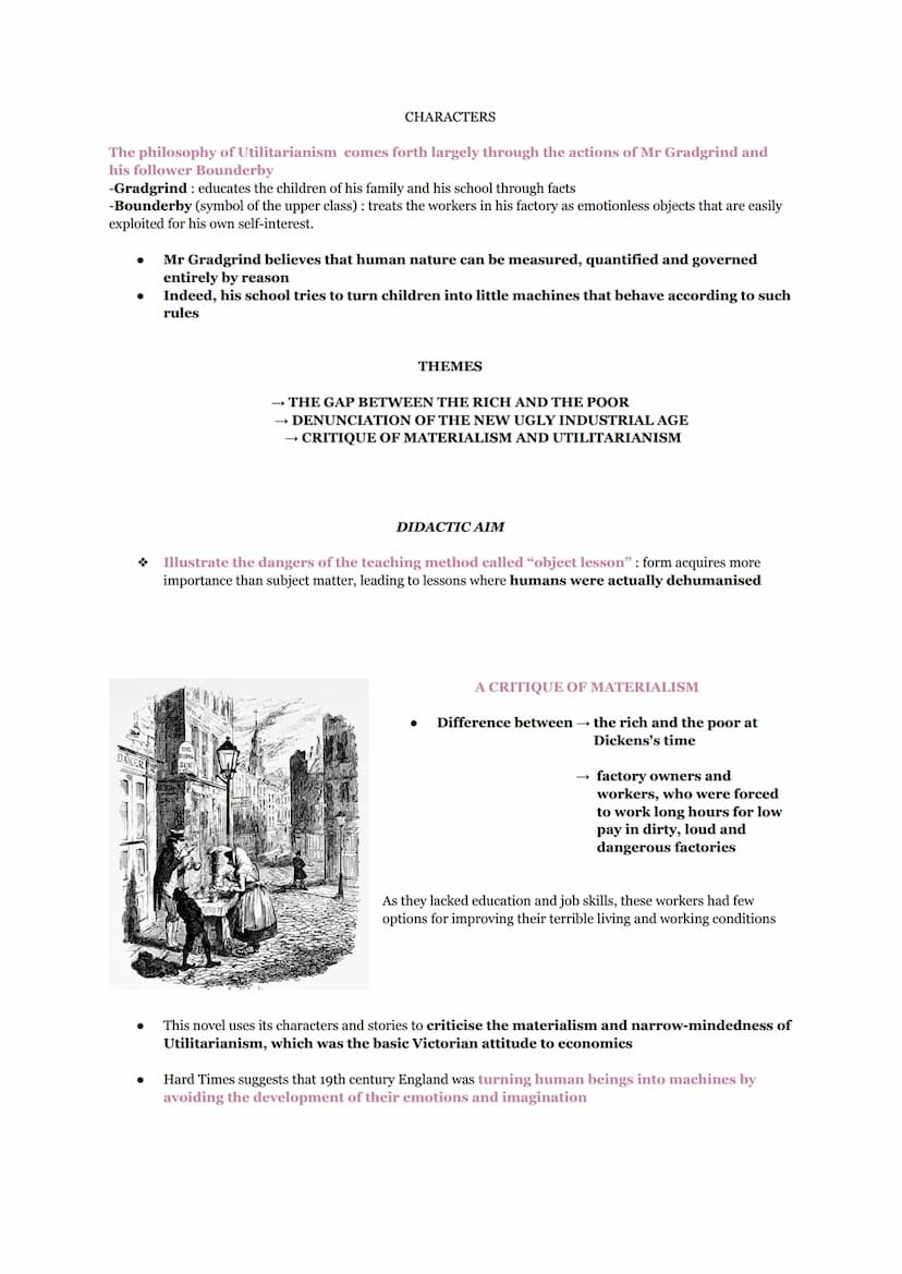 HARD TIMES - criticism to utilitarianism and materialism
CHARLES DICKENS
HARD TIMES
B
He marries his daughter to Josiah Bounderby, a rich ba