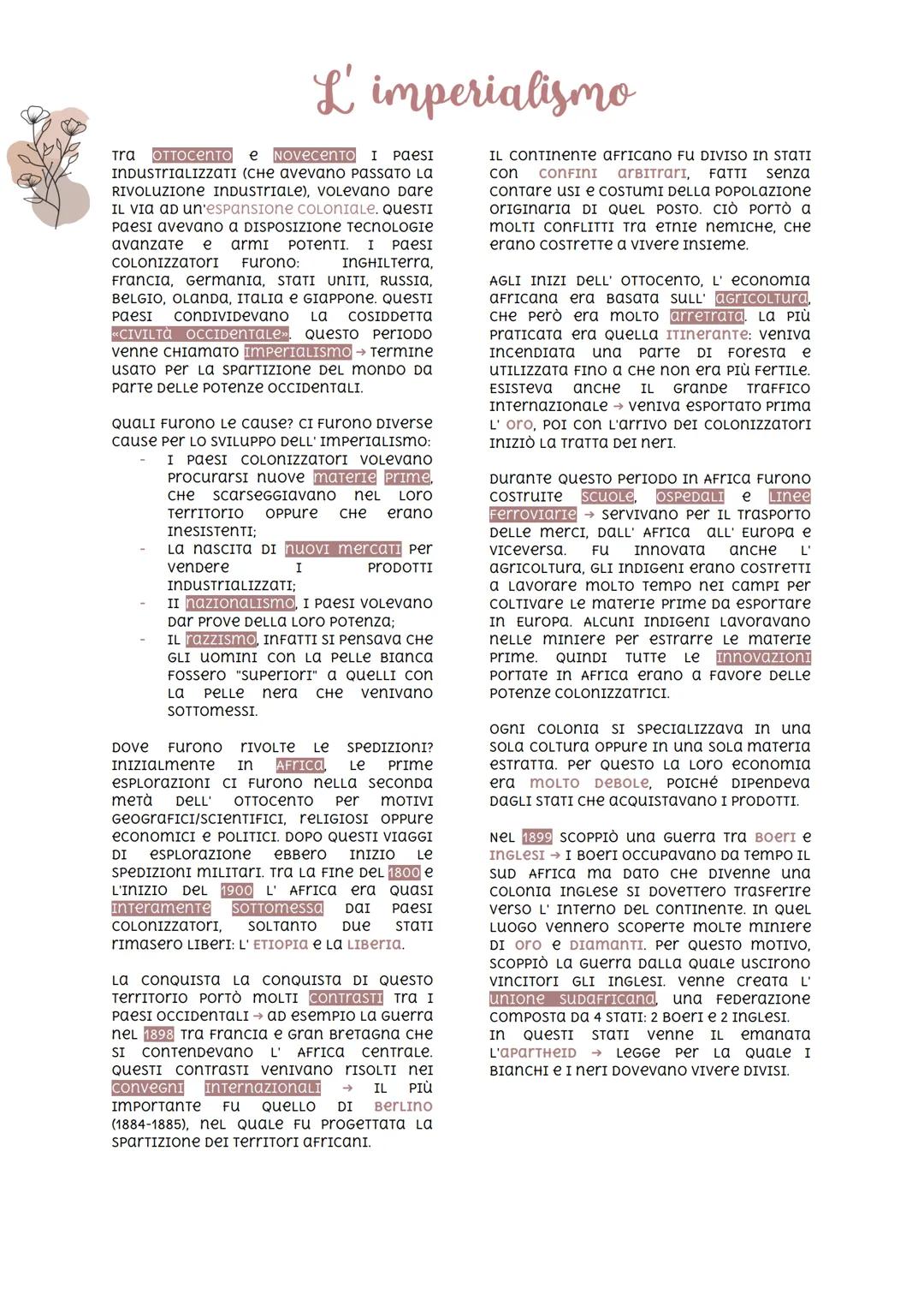 # L'imperialismo

тра оттосеnto e NOVECENTO I PAESI
INDUSTRIALIZZATI (CHE avevano PASSATO LA
RIVOLUZIONE INDUSTRIALE), VOLEVAno Dare
IL VIA 