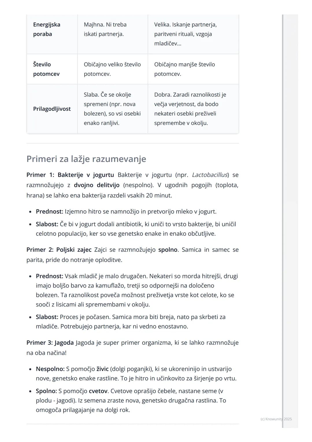 # Nespolno in spolno
razmnoževanje

Uvod v razmnoževanje

Razmnoževanje je eden od temeljnih znakov življenja. To je proces, s katerim
organ