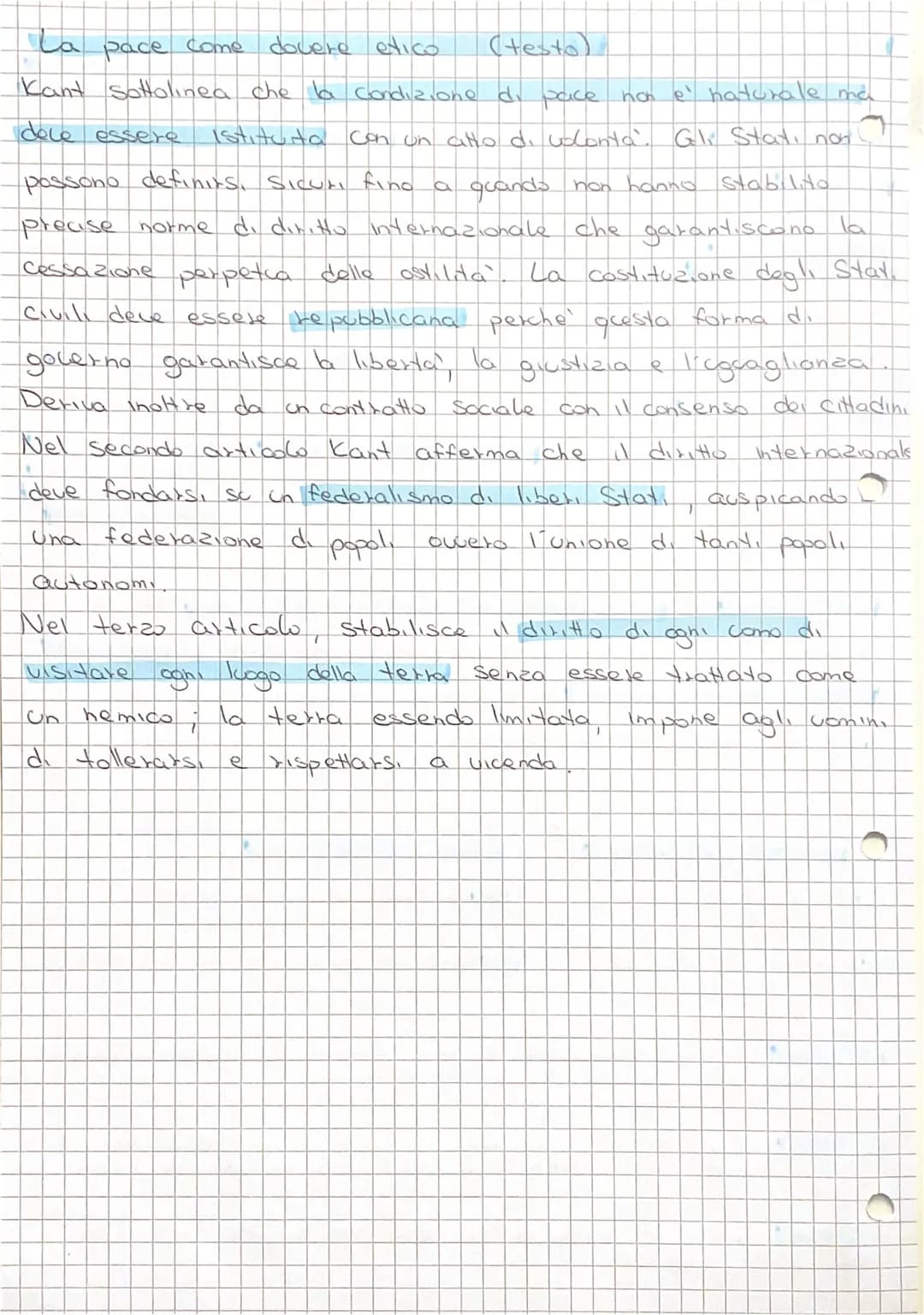 Per la pace perpetua
72'obbiettivo è la creazione
è considerata
la
pace
las
nazion
pace perpetca. } garanzia della libertà e
della politica
