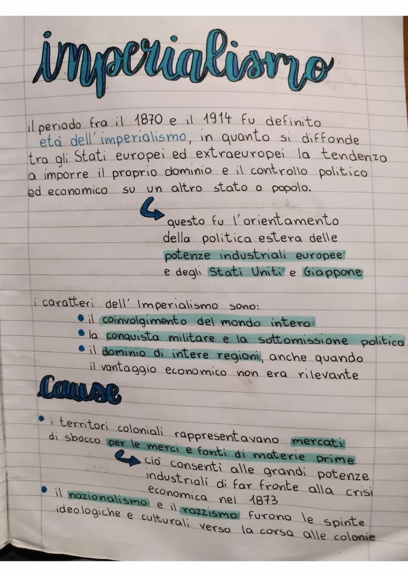
<p>Il nazionalismo di fine '800 è un'ideologia che afferma il diritto delle nazioni più forti di sottomettere e sfruttare i popoli più debo