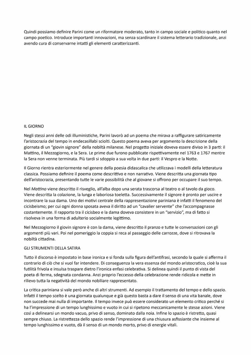 GIUSEPPE PARINI
Offre la figura dell'intellettuale impegnato nella battaglia civile, sostenitore del progresso e della ragione, a
diffondere