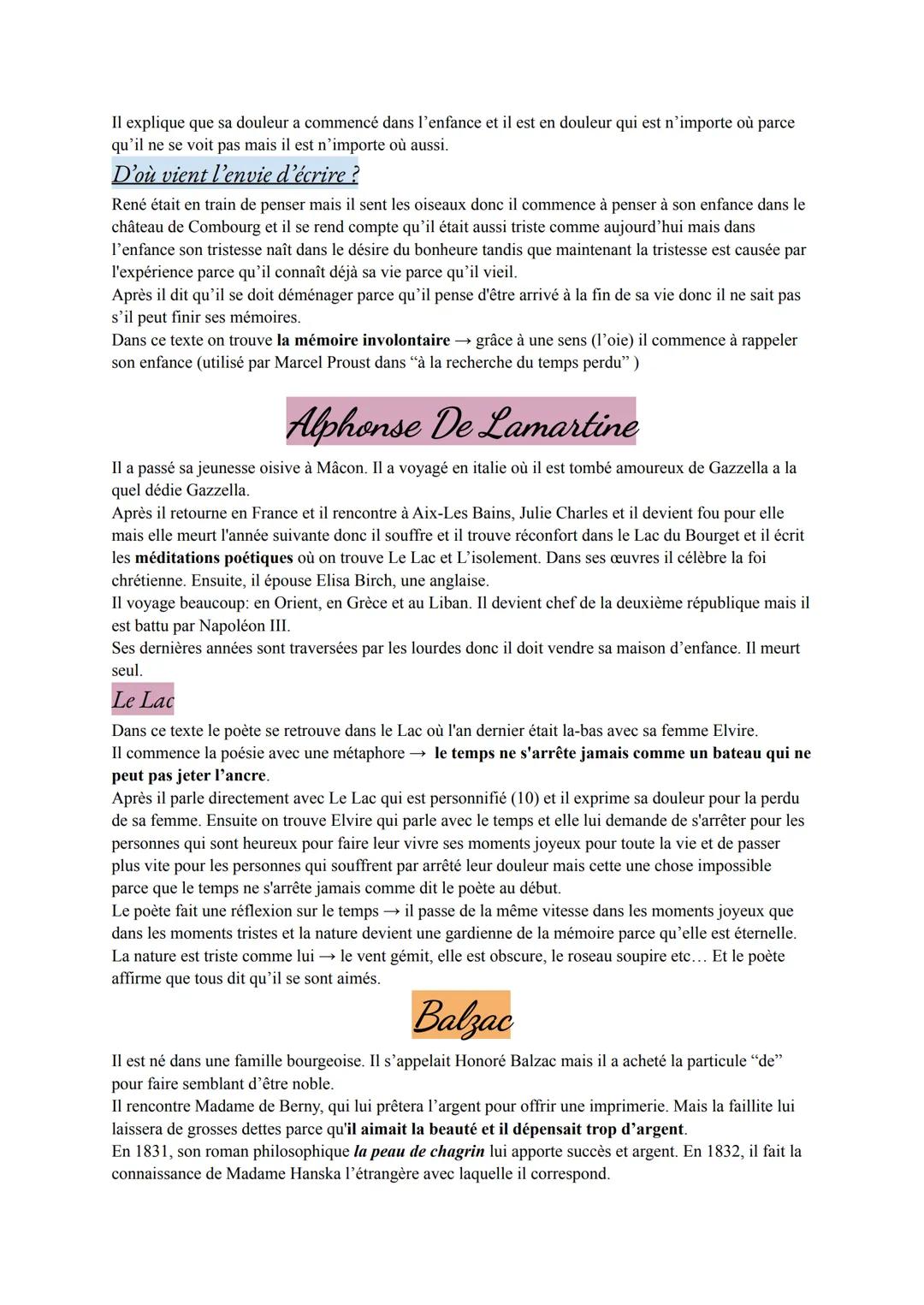 Le Romantisme
Il apparaît en France dans le 1800 et le trouve dans tous les domaines → art,musique, littérature...
Les poètes les plus impor