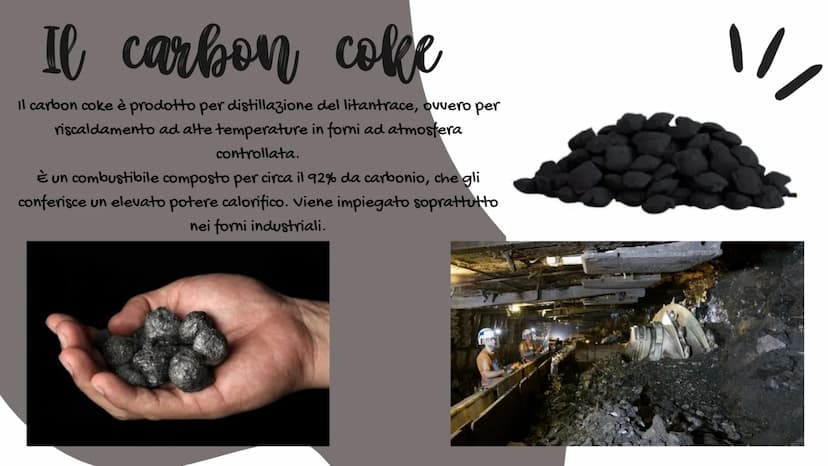 /1
Il carbone
Di Larissa Mitca classe 3ºB
о Cos'è il carbone?
Il carboni fossili sono vere e proprie rocce sedimentarie e organiche, costitu
