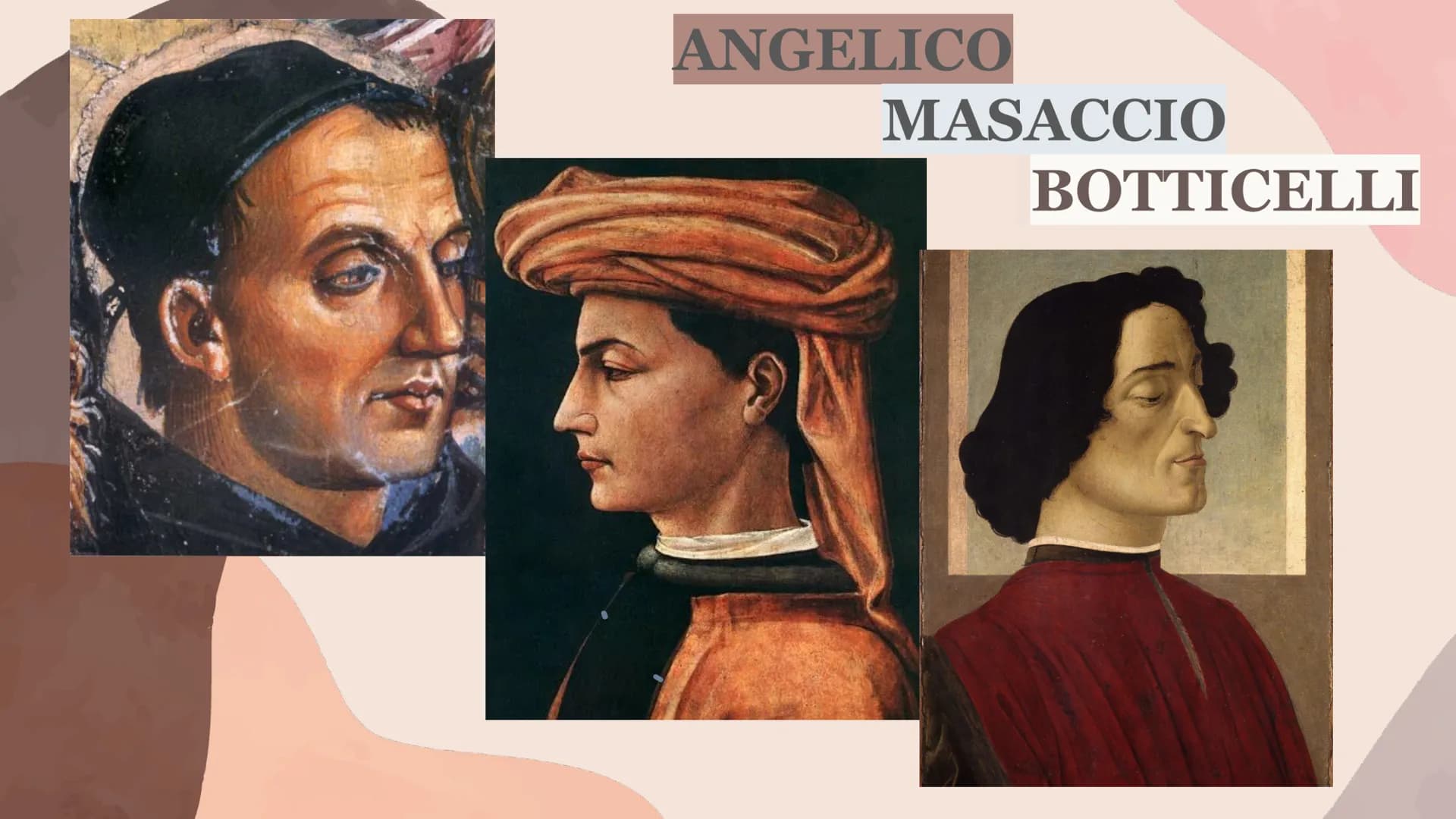 ANGELICO
MASACCIO
BOTTICELLI BOTTICELLI VITA:
II
T
+
BOTTICELLI
Si chiama Sandro Filipepi e nacque a Firenze nel 1445
Appellativo di Bottice