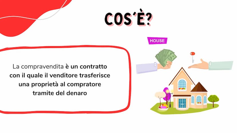 LA COMPRAVENDITA
Presentazione realizzata da
Marica Franzese COS'È?
La compravendita è un contratto
con il quale il venditore trasferisce
un