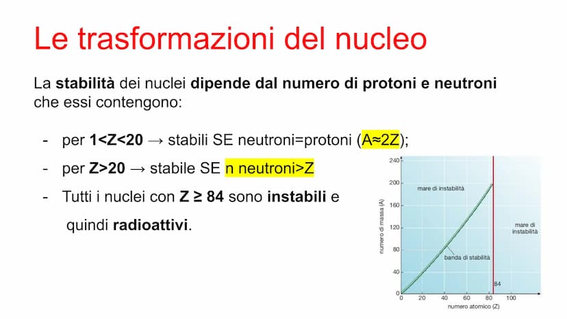 Il numero atomico identifica
gli elementi
Il numero di protoni presenti nel nucleo di un atomo si
chiama numero atomico (Z). Se l'atomo è ne