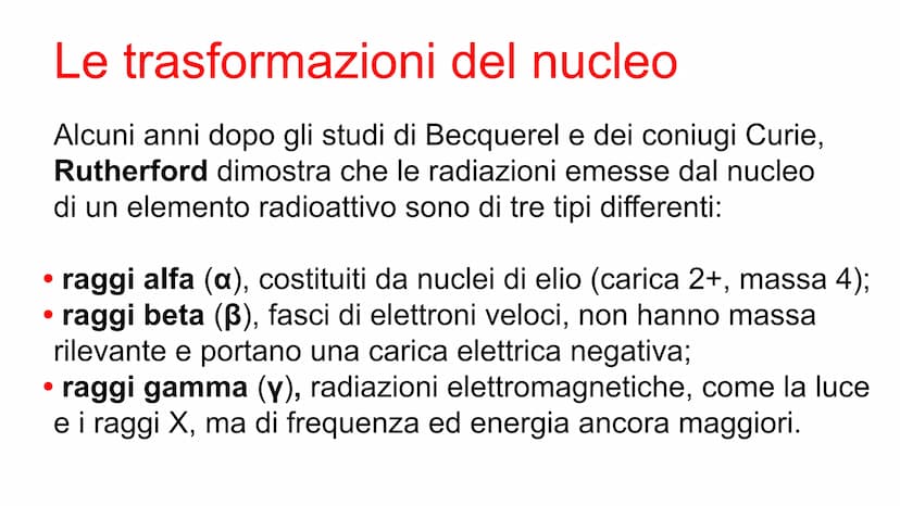 Il numero atomico identifica
gli elementi
Il numero di protoni presenti nel nucleo di un atomo si
chiama numero atomico (Z). Se l'atomo è ne