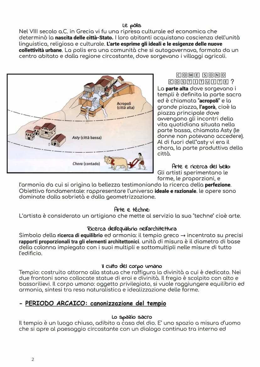 Arte Greca
-Periodizzazione
-L'età arcaica: dall' VIII secolo a.C., periodo ellenico pieno di città-stato autonome.
Nelle polei i cittadini 