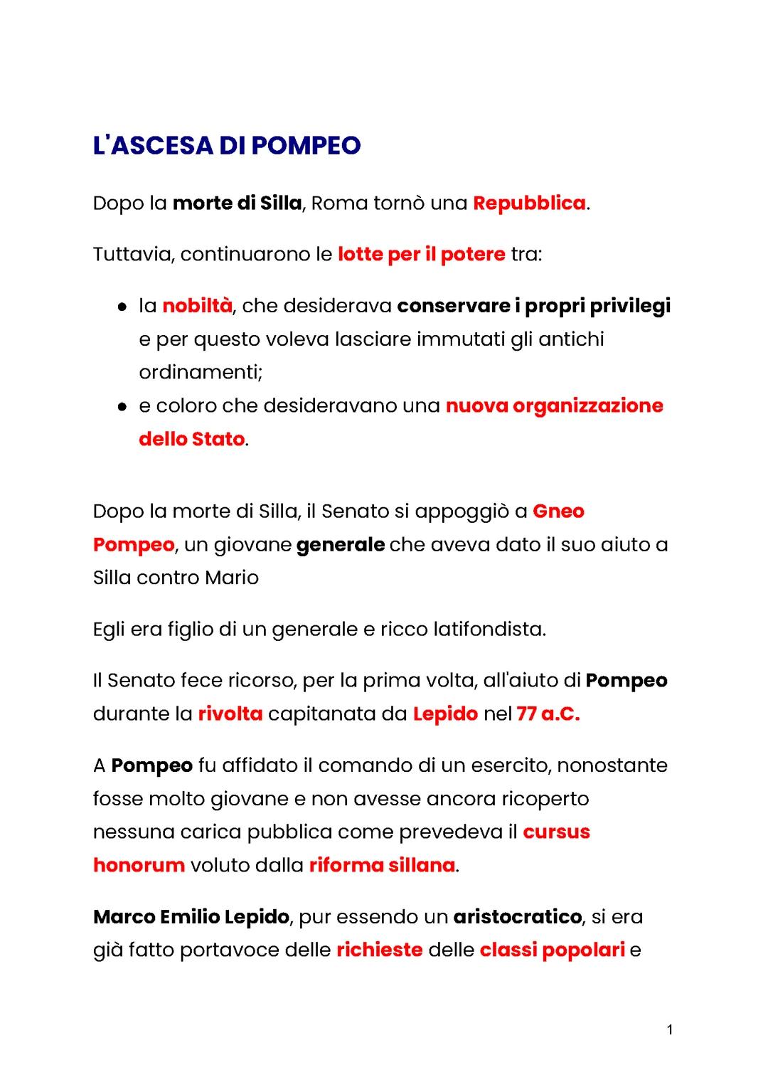 Da Pompeo a Giulio Cesare: Storia e Conquiste