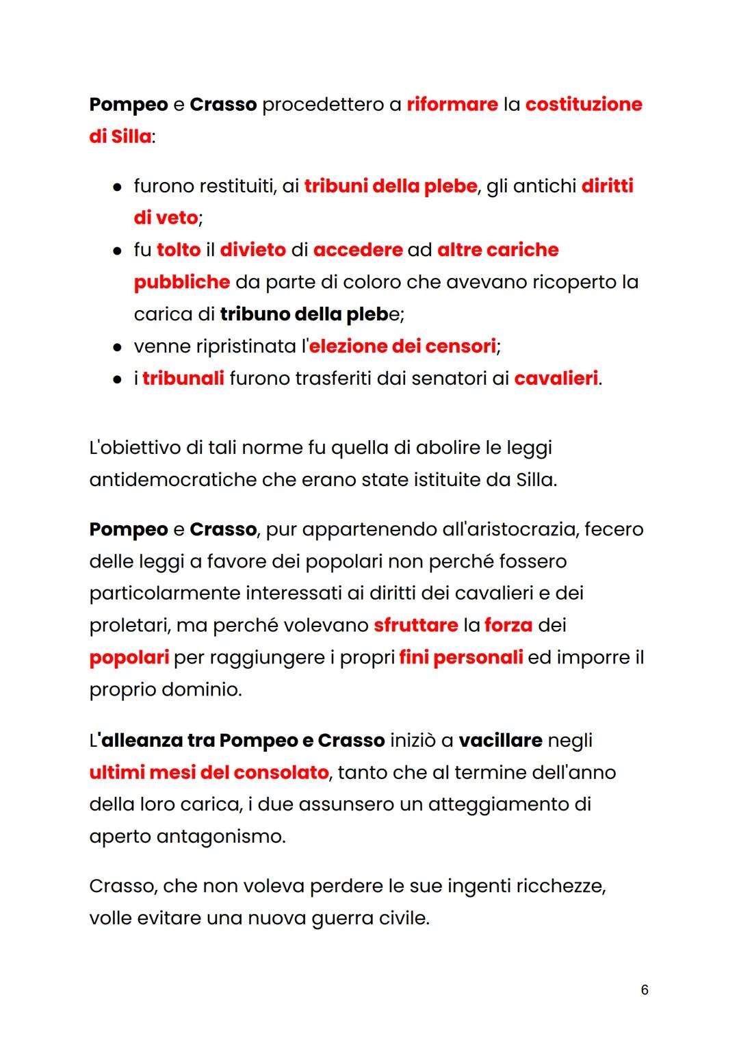 L'ASCESA DI POMPEO
Dopo la morte di Silla, Roma tornò una Repubblica.
Tuttavia, continuarono le lotte per il potere tra:
• la nobiltà, che d