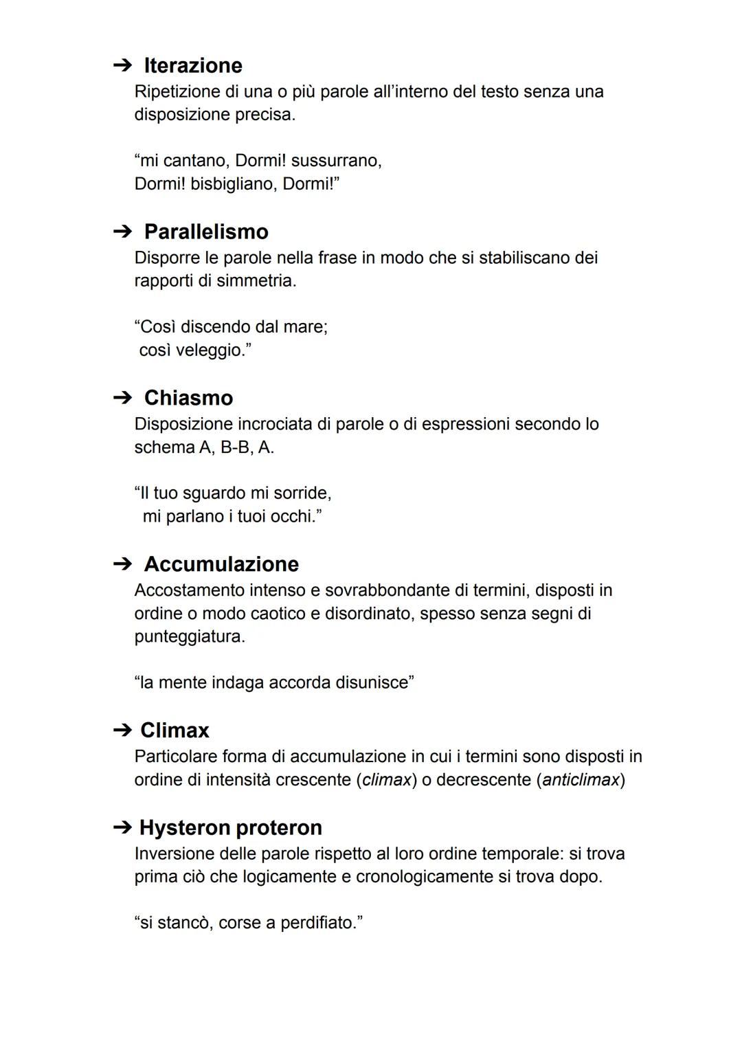 FIGURE RETORICHE: suono, posizione, significato
Le figure retoriche sono usi particolari della lingua che
hanno lo scopo di ornare il discor
