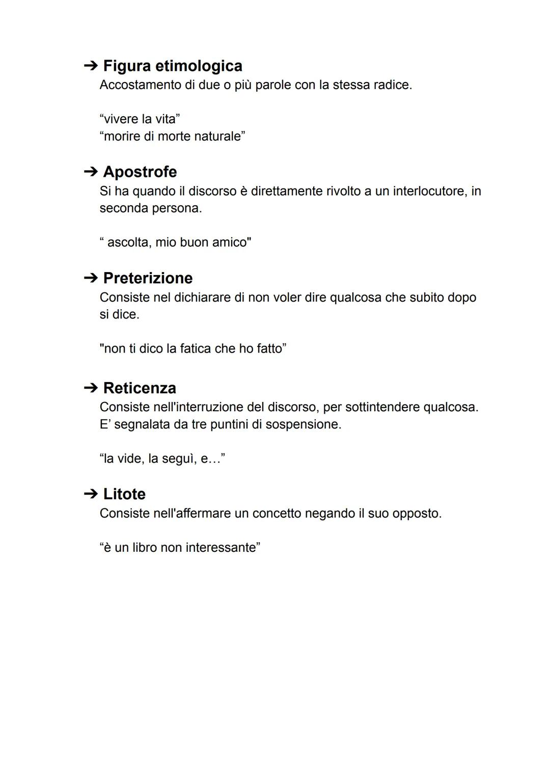 FIGURE RETORICHE: suono, posizione, significato
Le figure retoriche sono usi particolari della lingua che
hanno lo scopo di ornare il discor