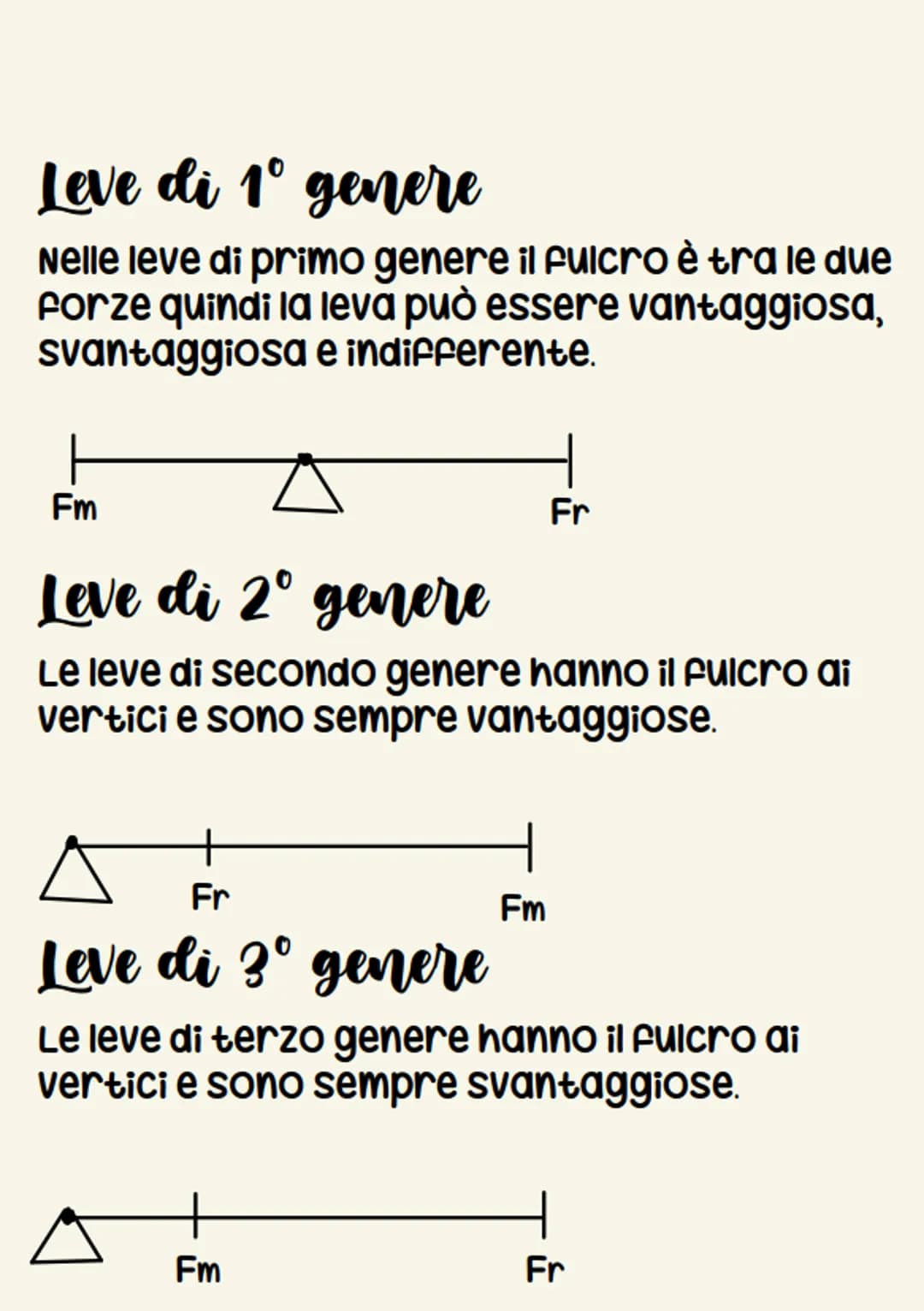 Le leve
Le leve sono degli strumenti che
consentono di modificare le
forze.
br=braccio
resistente Pulcro motrice
bm=braccio
Fr= Forza
resist