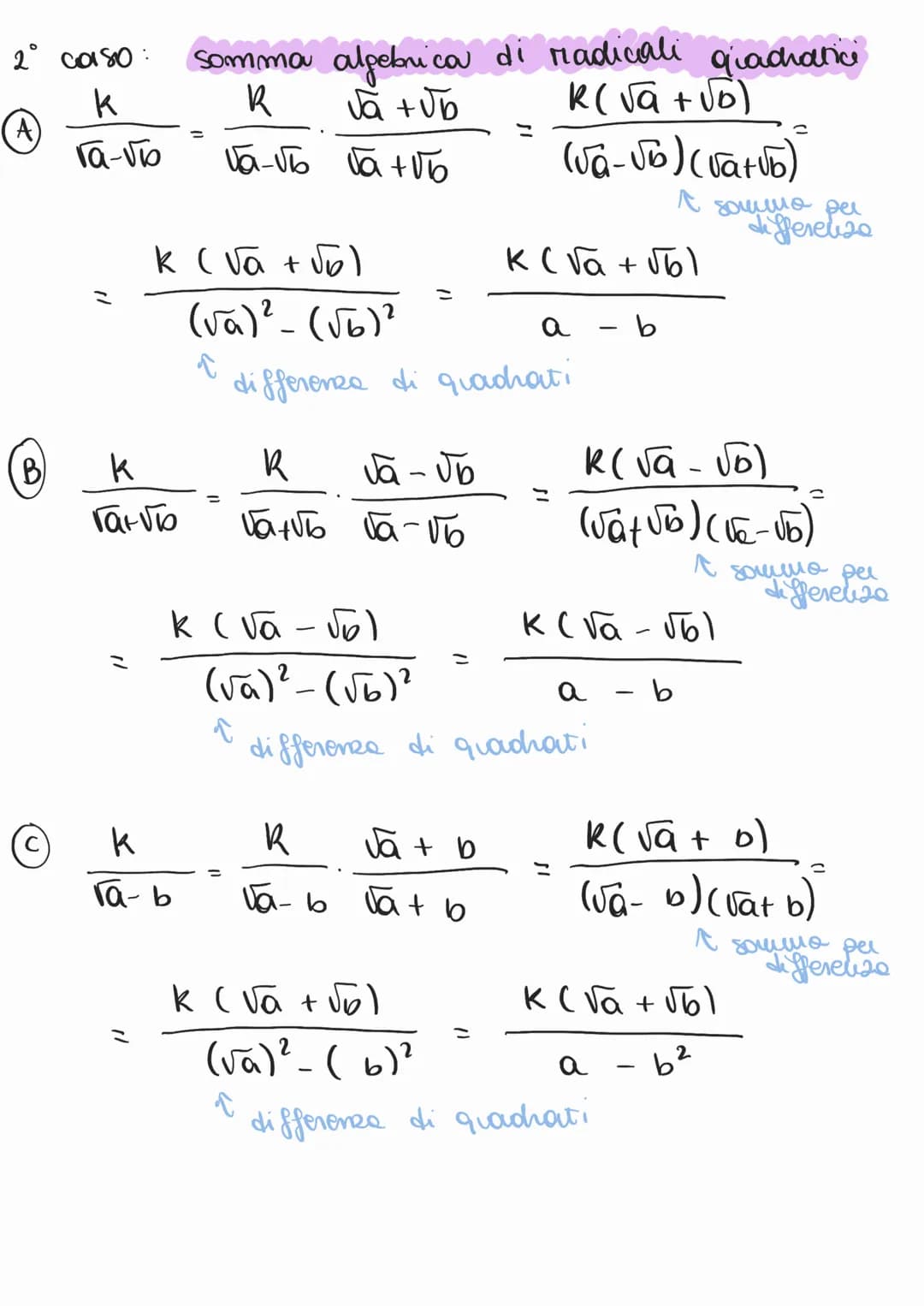 I RADICALI
m
indice
Note:
a
radicando
RADICE
J
n-esima di a
• se m = 2
si legge
• se m= 3 ( ³a) si legge
l'indice si omette
"RADICE QUADRATA