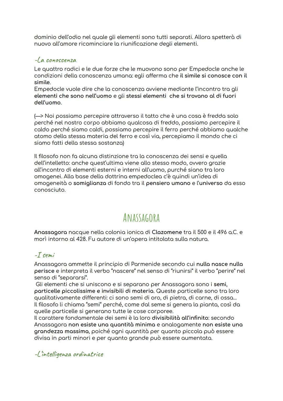I FISICI PLURALISTI
I fisici pluralisti si interessano del problema della natura. La loro filosofia
risulta come un primo tentativo di sinte
