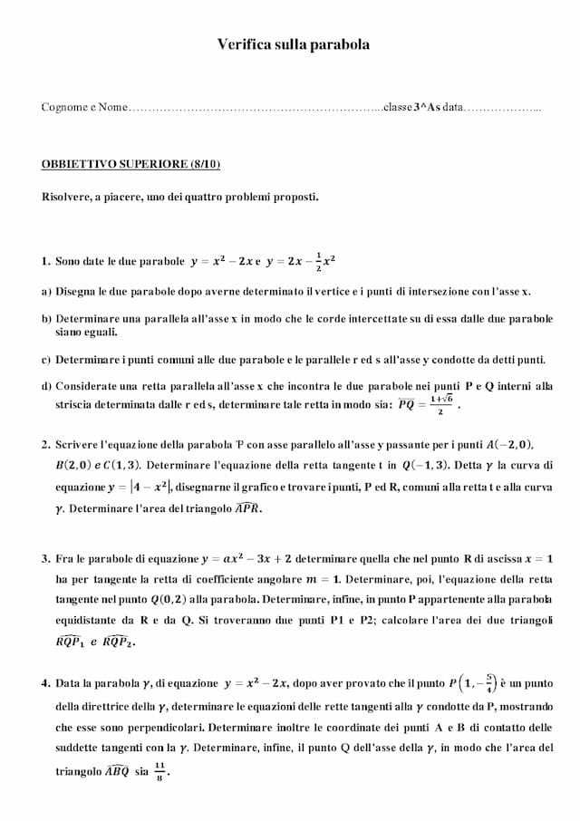 Know Simulazione Verifica sulla Parabola thumbnail