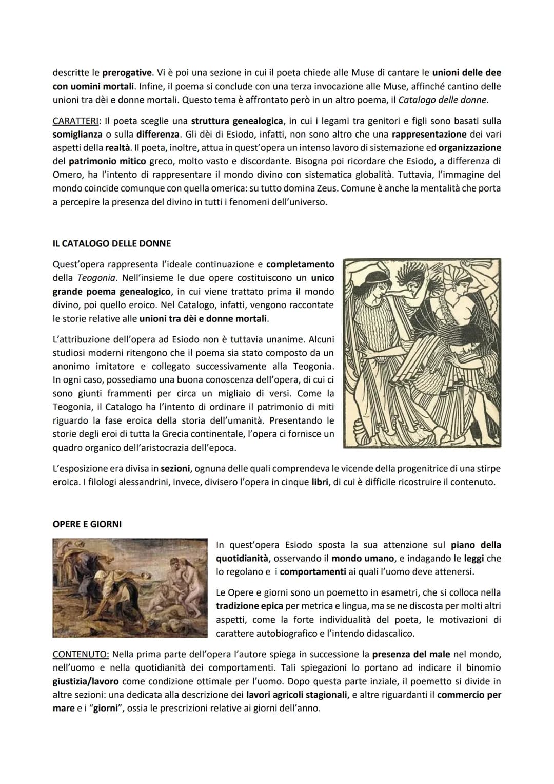 CONCETTI CHIAVE
VITA
●
Esiodo è il poeta di cui possediamo delle informazioni, di carattere però
autobiografico. Non disponiamo di dati este