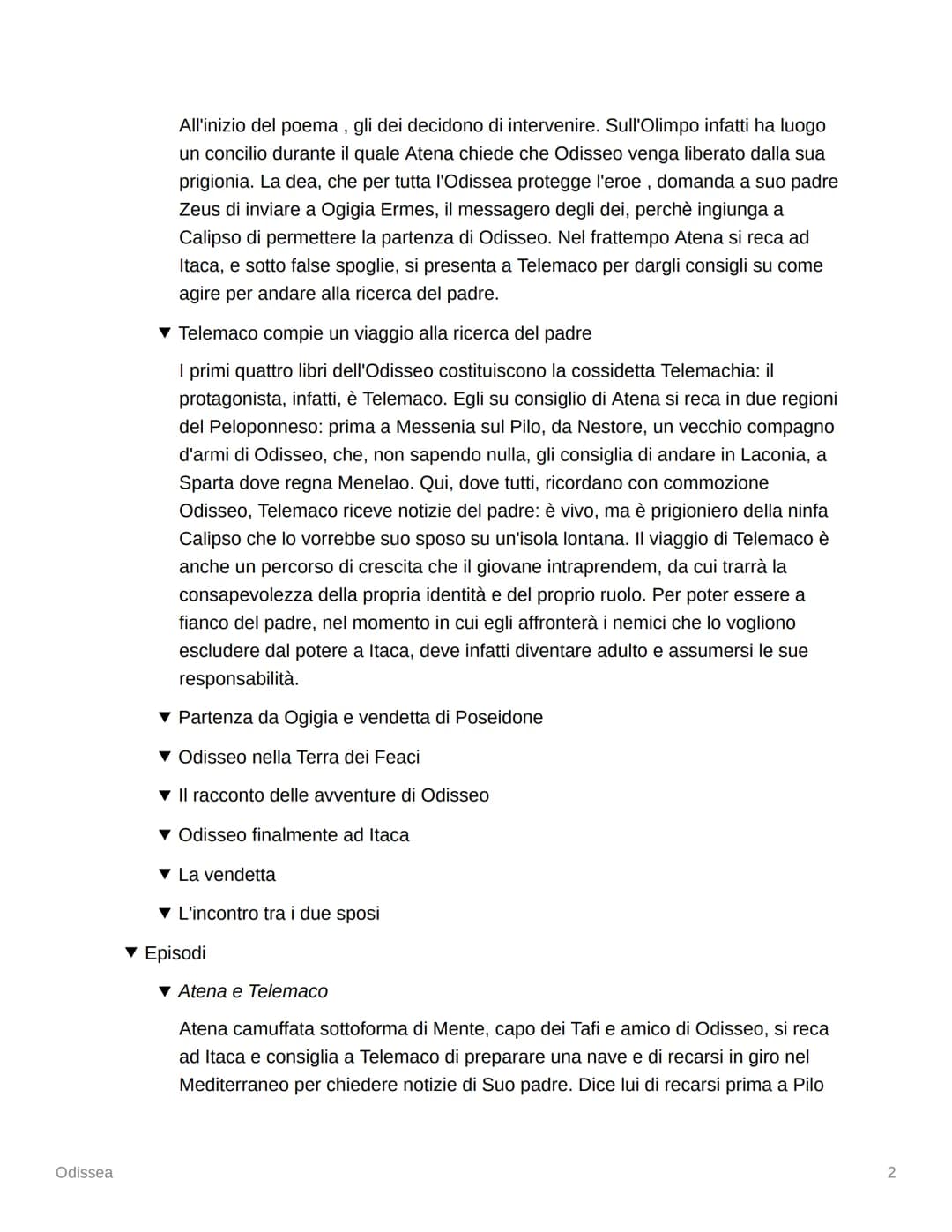 
<h2 id="proemio">Proemio</h2>
<p>Il poema dell'Odissea narra le avventure di Odisseo, un uomo astuto che ha vagato per lungo tempo dopo la 
