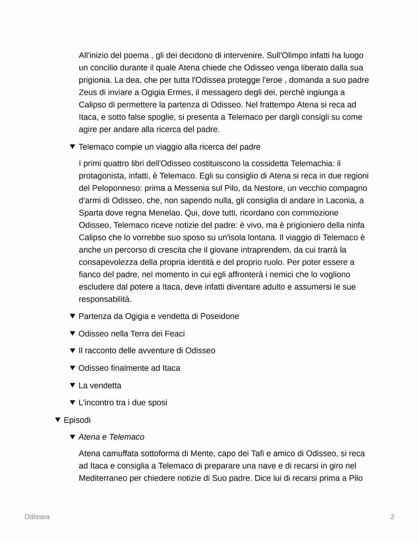 
<h2 id="proemio">Proemio</h2>
<p>Il poema dell'Odissea narra le avventure di Odisseo, un uomo astuto che ha vagato per lungo tempo dopo la 