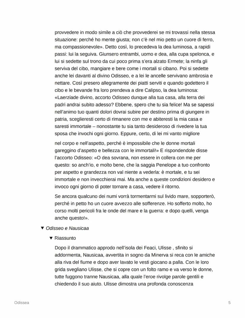 
<h2 id="proemio">Proemio</h2>
<p>Il poema dell'Odissea narra le avventure di Odisseo, un uomo astuto che ha vagato per lungo tempo dopo la 