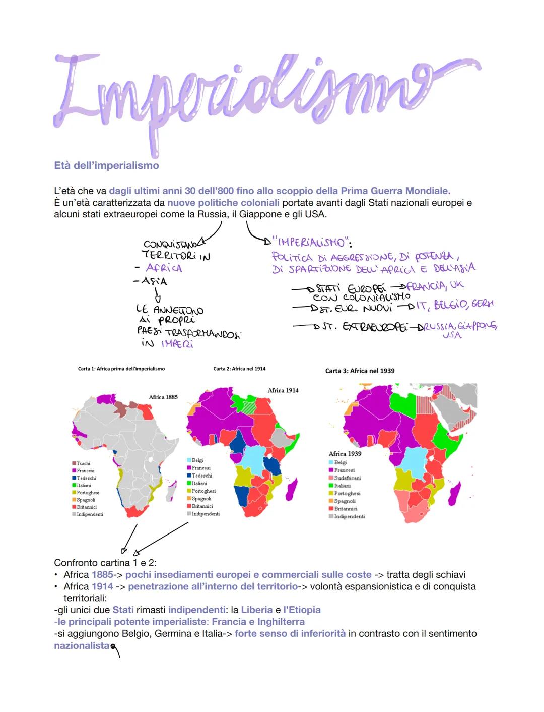 Imperialismo
Età dell'imperialismo
L'età che va dagli ultimi anni 30 dell'800 fino allo scoppio della Prima Guerra Mondiale.
È un'età caratt
