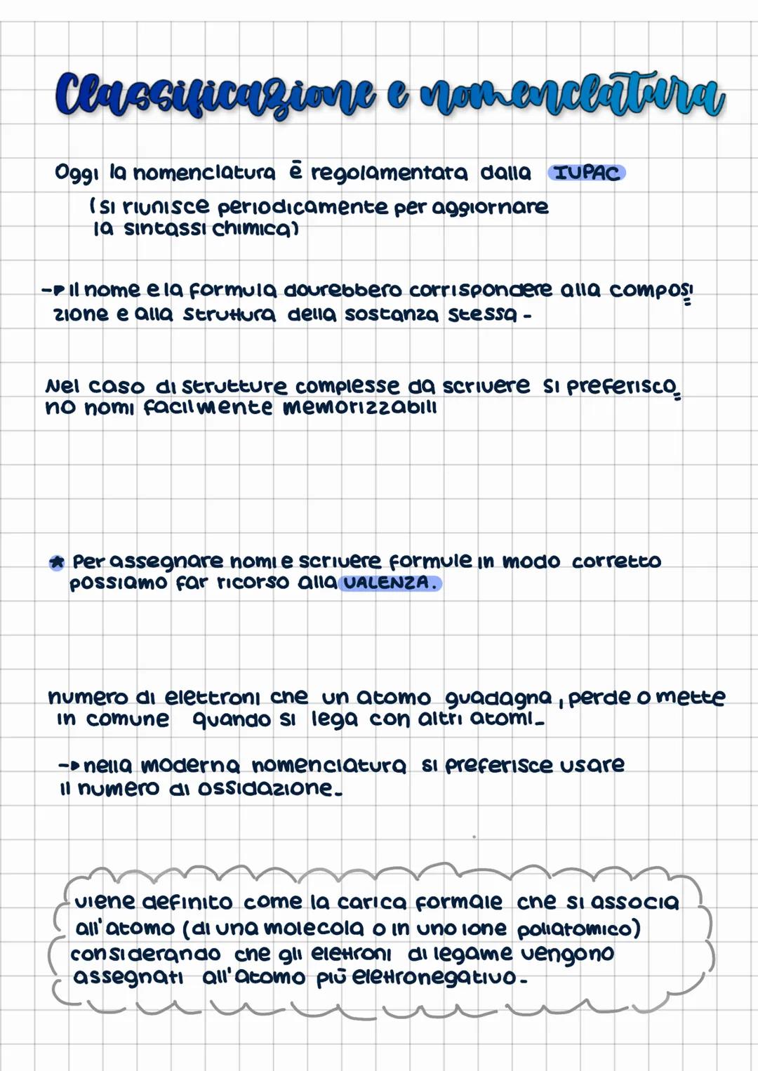 Classificazione e nomenclatura
ique
cattare
Oggi la nomenclatura è regolamentata dalla IUPAC
(si riunisce periodicamente per aggiornare
la s