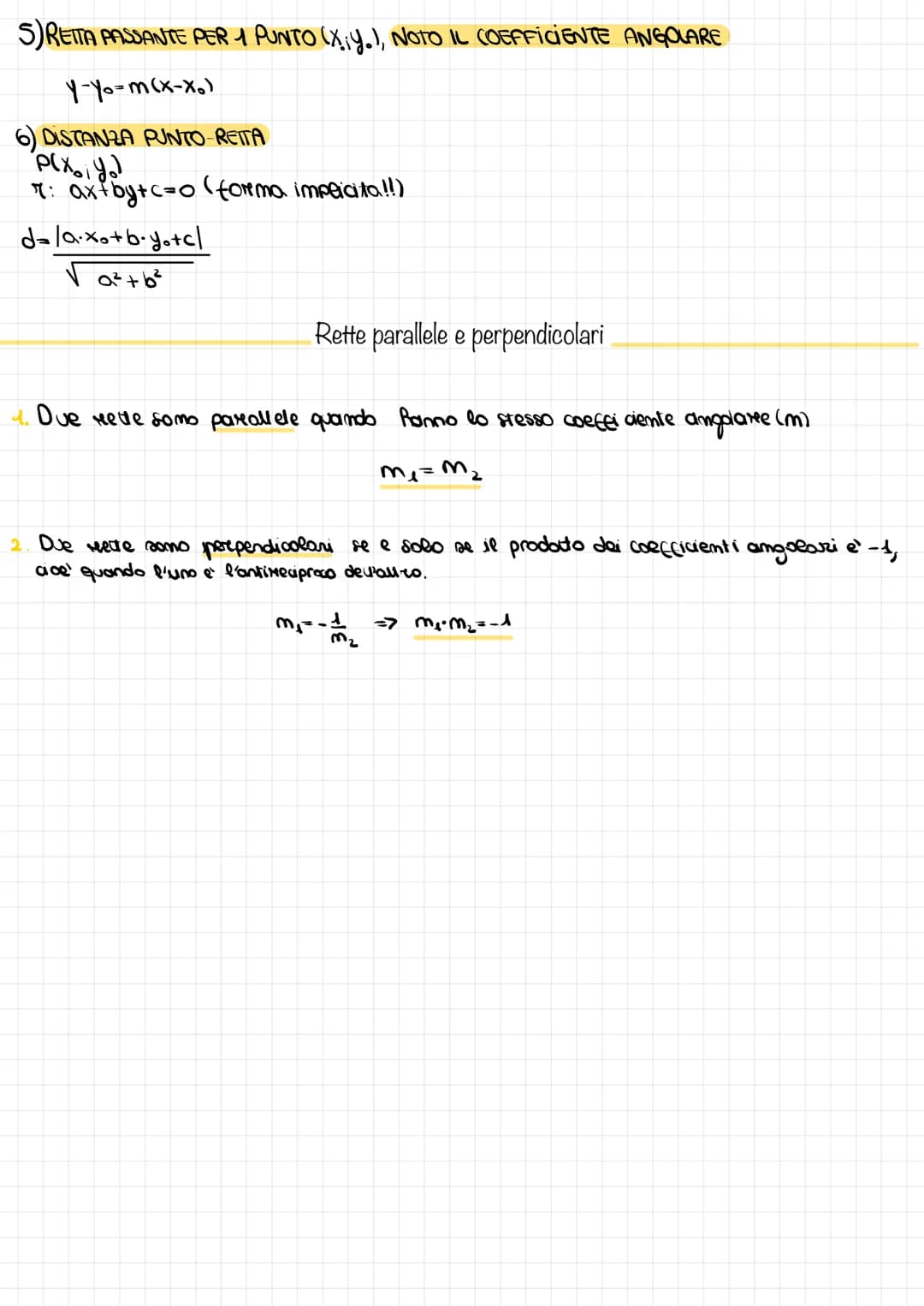 formule:
delle rette
A
II quadrante ↑
quadrante
80808
1) DISTANZA FRA 2 PUNTI
A
m=
8
I quadrante
A.
•(XA¡YA)
iv quadrante
X
y=mx+q
forma
esp