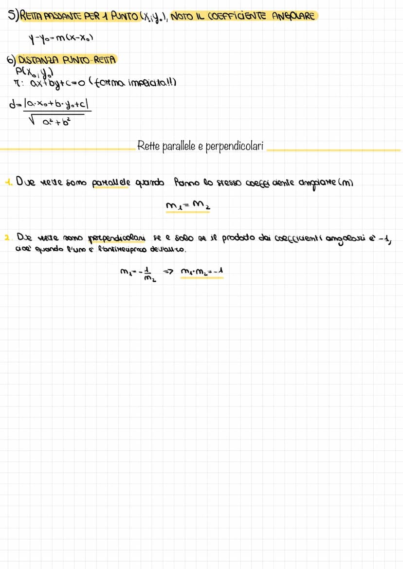 formule:
delle rette
A
II quadrante ↑
quadrante
80808
1) DISTANZA FRA 2 PUNTI
A
m=
8
I quadrante
A.
•(XA¡YA)
iv quadrante
X
y=mx+q
forma
esp