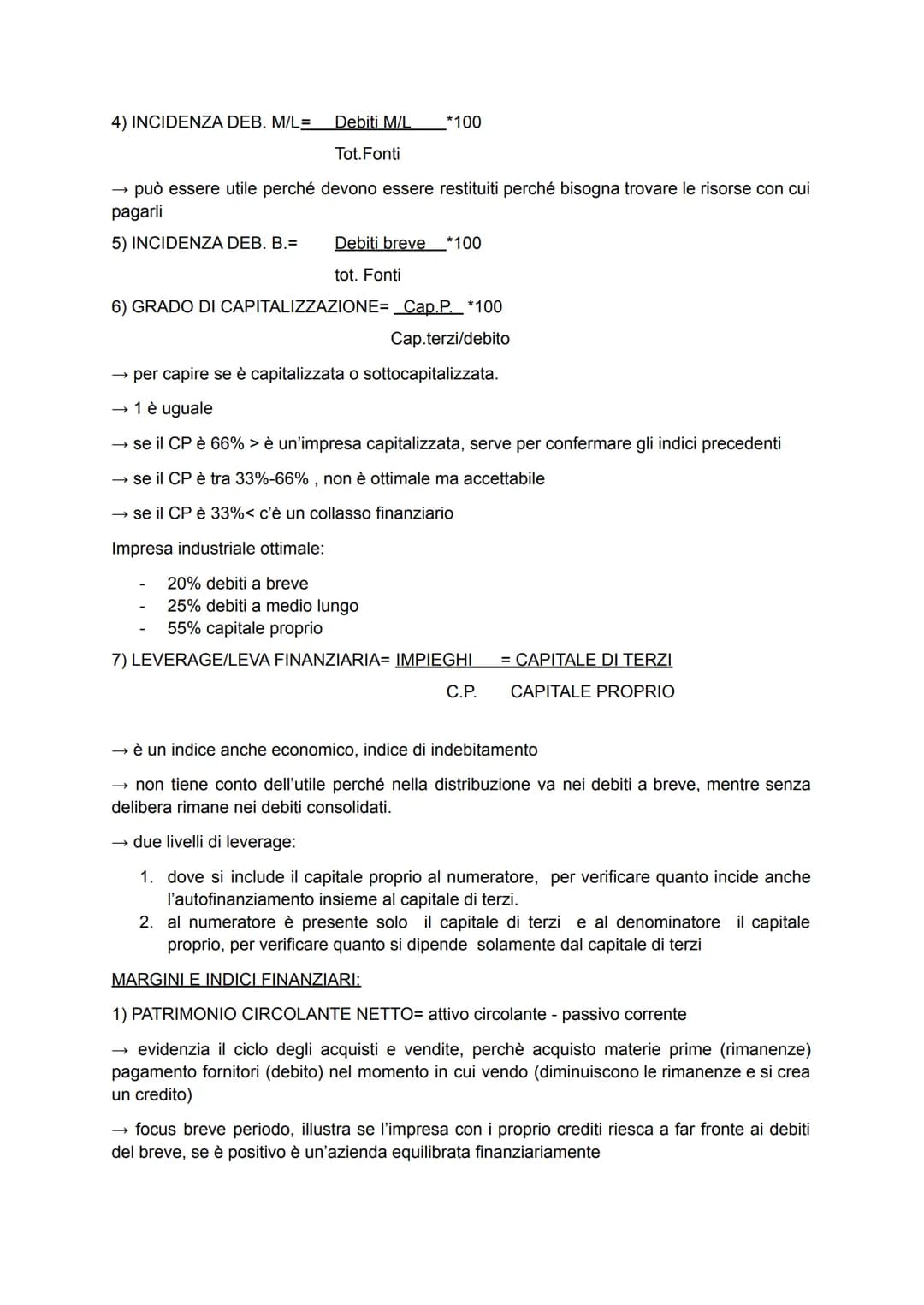 INDICI E ANALISI DI BILANCIO
Analisi per indici, bisogna fare rapporti o margini fra vari valori. Ci sono diverse tipologie di
indici:
1. pa