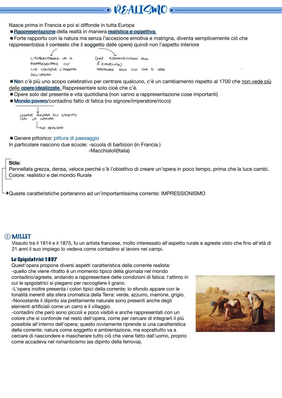 # REALISMO

Nasce prima in Francia e poi si diffonde in tutta Europa

■Rappresentazione della realtà in maniera realistica e oggettiva.

■Fo