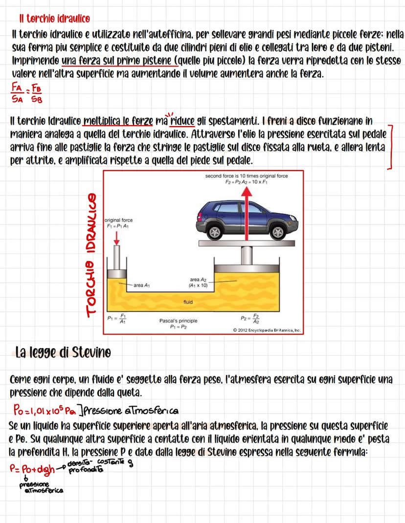 L'equilibrio dei fluidi
La pressione
La pressione P su una superficie e una grandezza scalare, data dal rapporto tra il modulo della forza
c