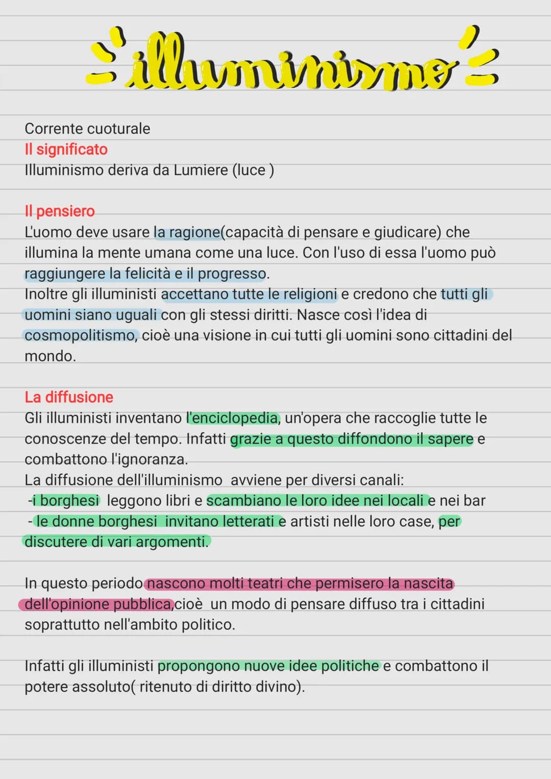 S'illuminismo?
Corrente cuoturale
Il significato
Illuminismo deriva da Lumiere (luce)
Il pensiero
L'uomo deve usare la ragione(capacità di p