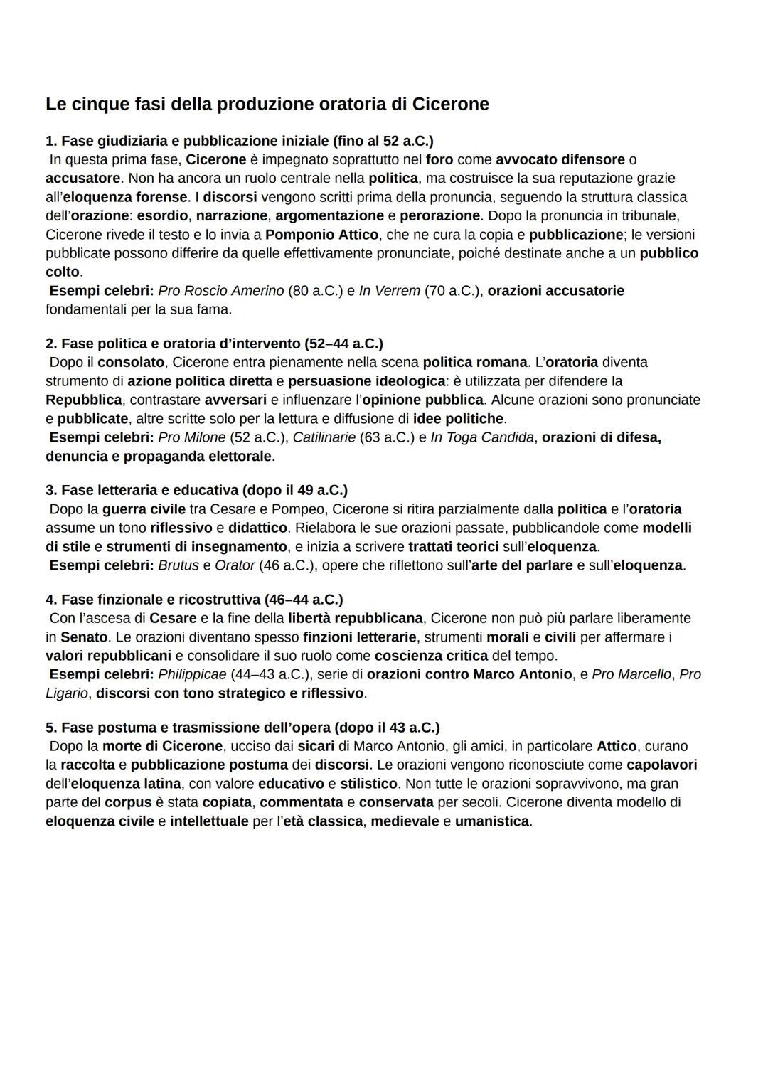 # 1. La vita di un uomo, di un oratore, di un intellettuale - CAP 1 (PAG 327-331)

Dai primi anni alla congiura di Catilina (106-62 a.C.)

O