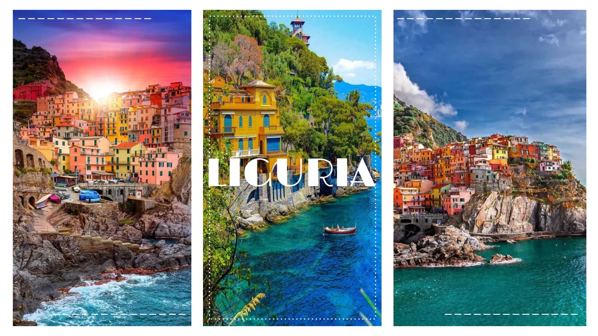 
<p>La Liguria è una regione amministrativa dell'Italia settentrionale. Confinante con la Francia a ovest, con il Piemonte e l'Emilia-Romagn