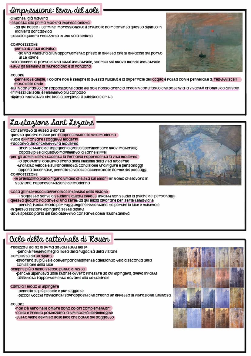 Impressionismo.
seconda metà '800, Parigi
•PAROLE CHIAVE: luce, istantaneità, velocità, nuovo linguaggio, realtà
termine (inizialmente dispr