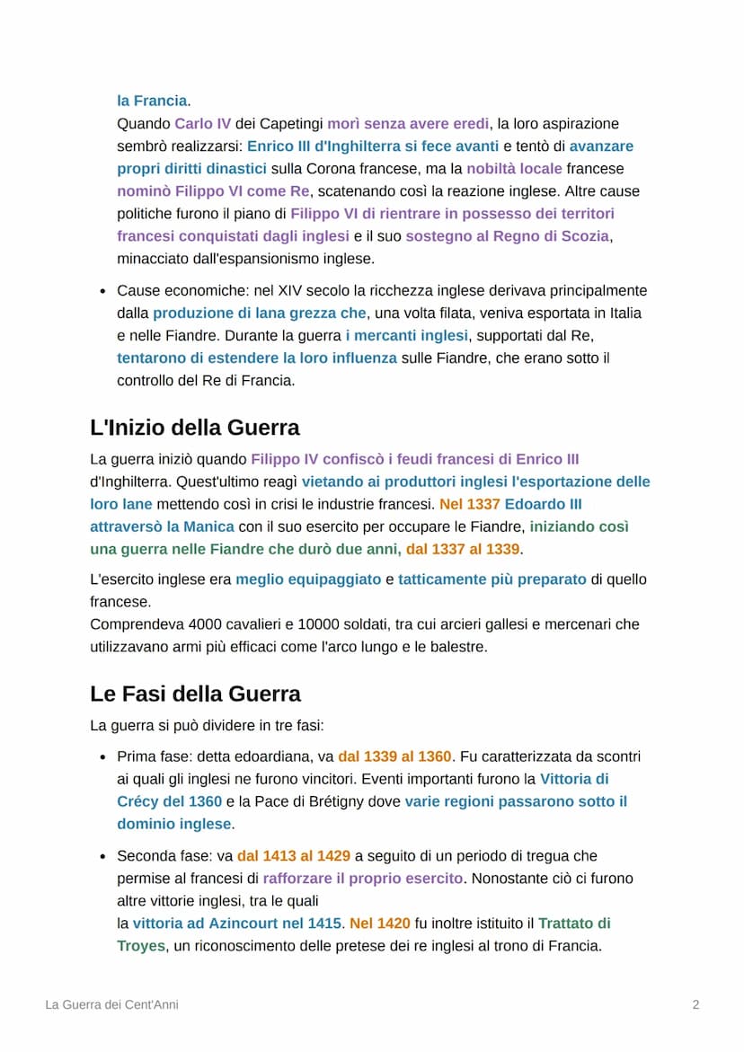 La Guerra dei Cent'Anni
• durata centosedici anni, dal 1337 al 1453
• nazioni: francia e inghilterra
▼ table of contents:
Introduzione
Le Ca
