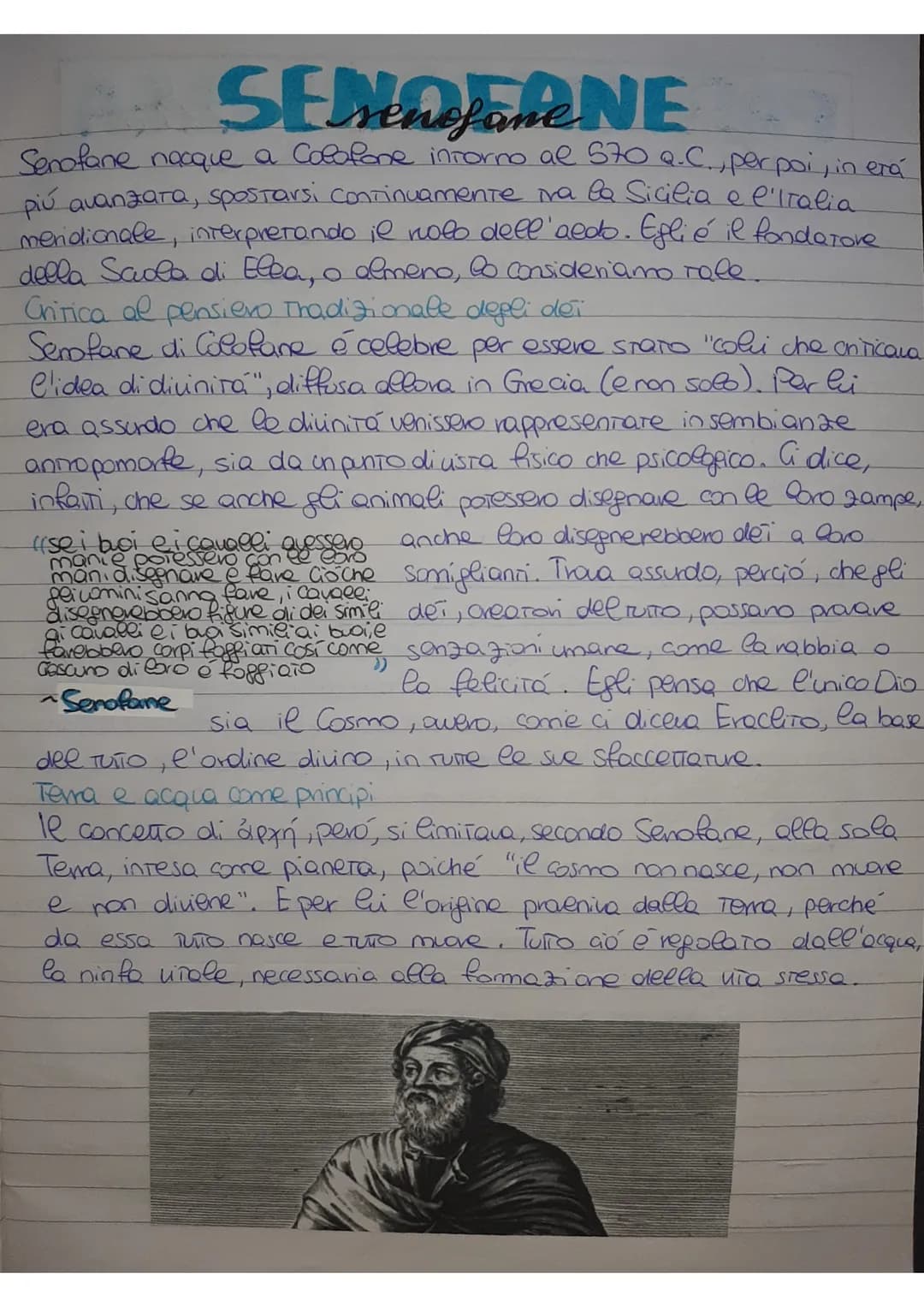 SEMOERNE
Senofane nacque a Colofone intorno al 570 Q.C., per poi, in erá
più avanzara, spostarsi continuamente ina la Sicilia e l'Italia
mer