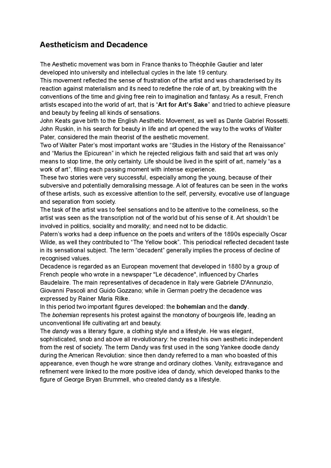 Exploring Aestheticism in Oscar Wilde's The Picture of Dorian Gray