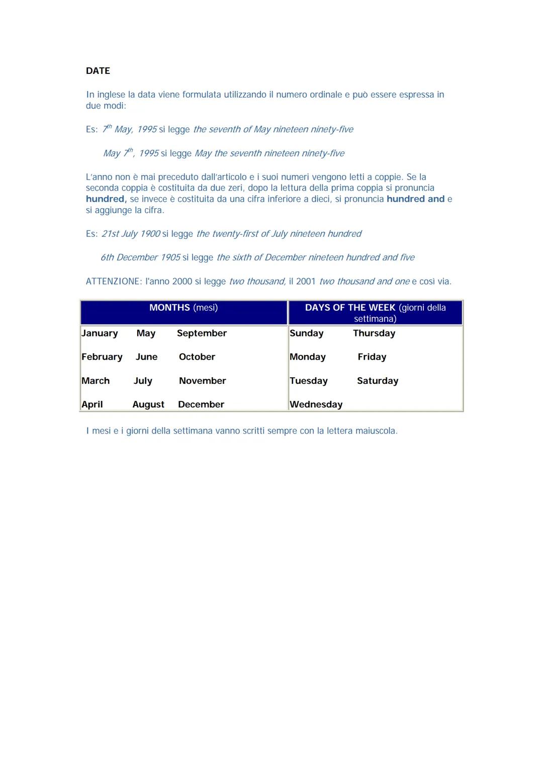 E' importante poter riconoscere e identificare le diverse parti del discorso in Inglese così da
poter comprendere le spiegazioni grammatical