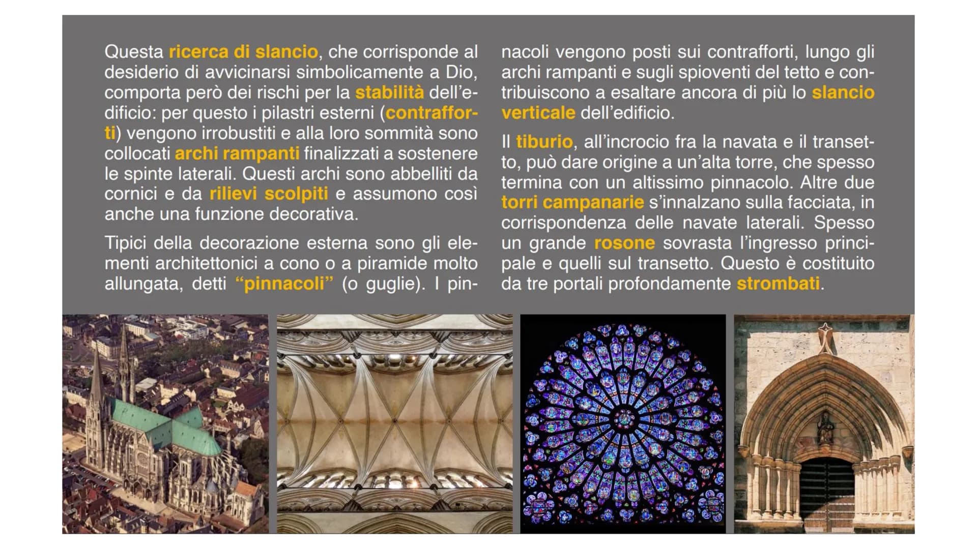 10. ARTE GOTICA L'ARCHITETTURA
A differenza del Romanico,
sorto contemporaneamen-
te in varie zone d'Europa,
le prime cattedrali gotiche
com