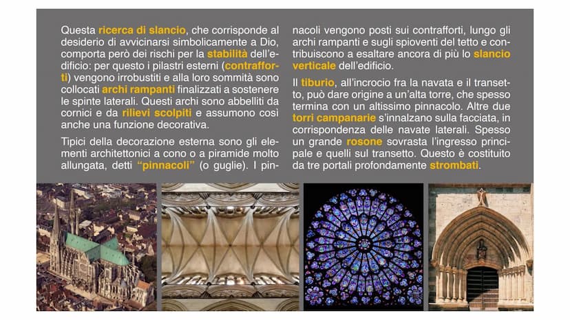 10. ARTE GOTICA L'ARCHITETTURA
A differenza del Romanico,
sorto contemporaneamen-
te in varie zone d'Europa,
le prime cattedrali gotiche
com
