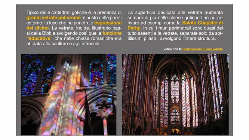 10. ARTE GOTICA L'ARCHITETTURA
A differenza del Romanico,
sorto contemporaneamen-
te in varie zone d'Europa,
le prime cattedrali gotiche
com