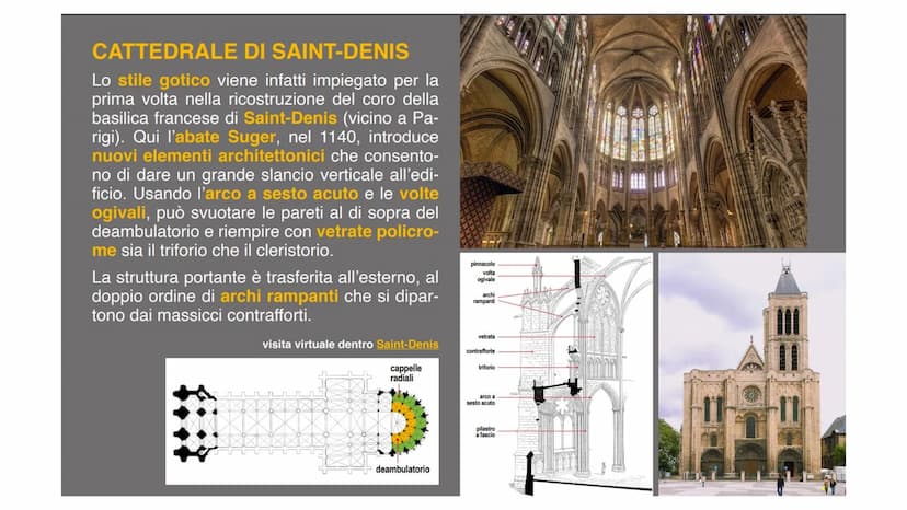 10. ARTE GOTICA L'ARCHITETTURA
A differenza del Romanico,
sorto contemporaneamen-
te in varie zone d'Europa,
le prime cattedrali gotiche
com