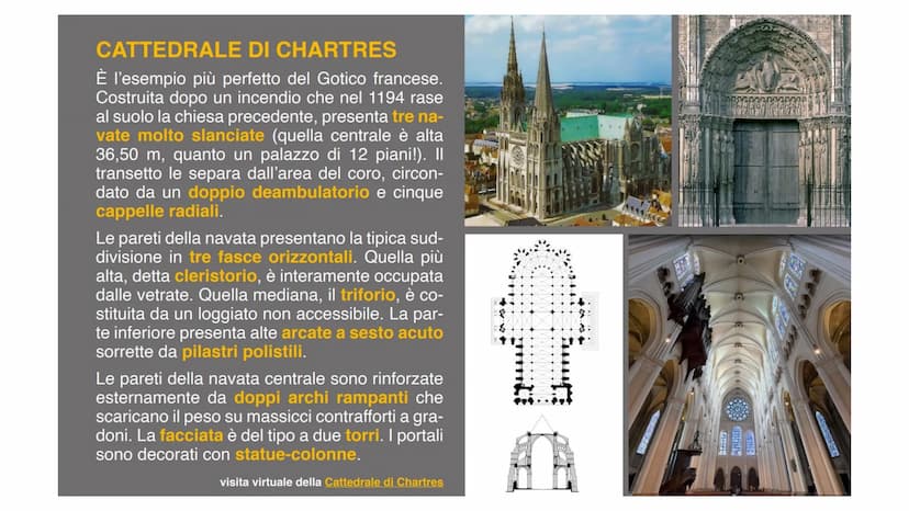 10. ARTE GOTICA L'ARCHITETTURA
A differenza del Romanico,
sorto contemporaneamen-
te in varie zone d'Europa,
le prime cattedrali gotiche
com