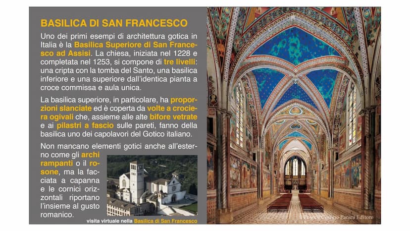 10. ARTE GOTICA L'ARCHITETTURA
A differenza del Romanico,
sorto contemporaneamen-
te in varie zone d'Europa,
le prime cattedrali gotiche
com